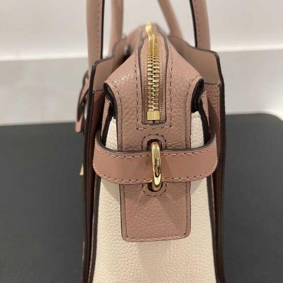 Michael Kors Mercer Small Tri-Color Pebbled Leather Belted Satchel (JB1135) - Picture 9 of 14